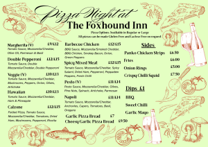 Pizza Menu